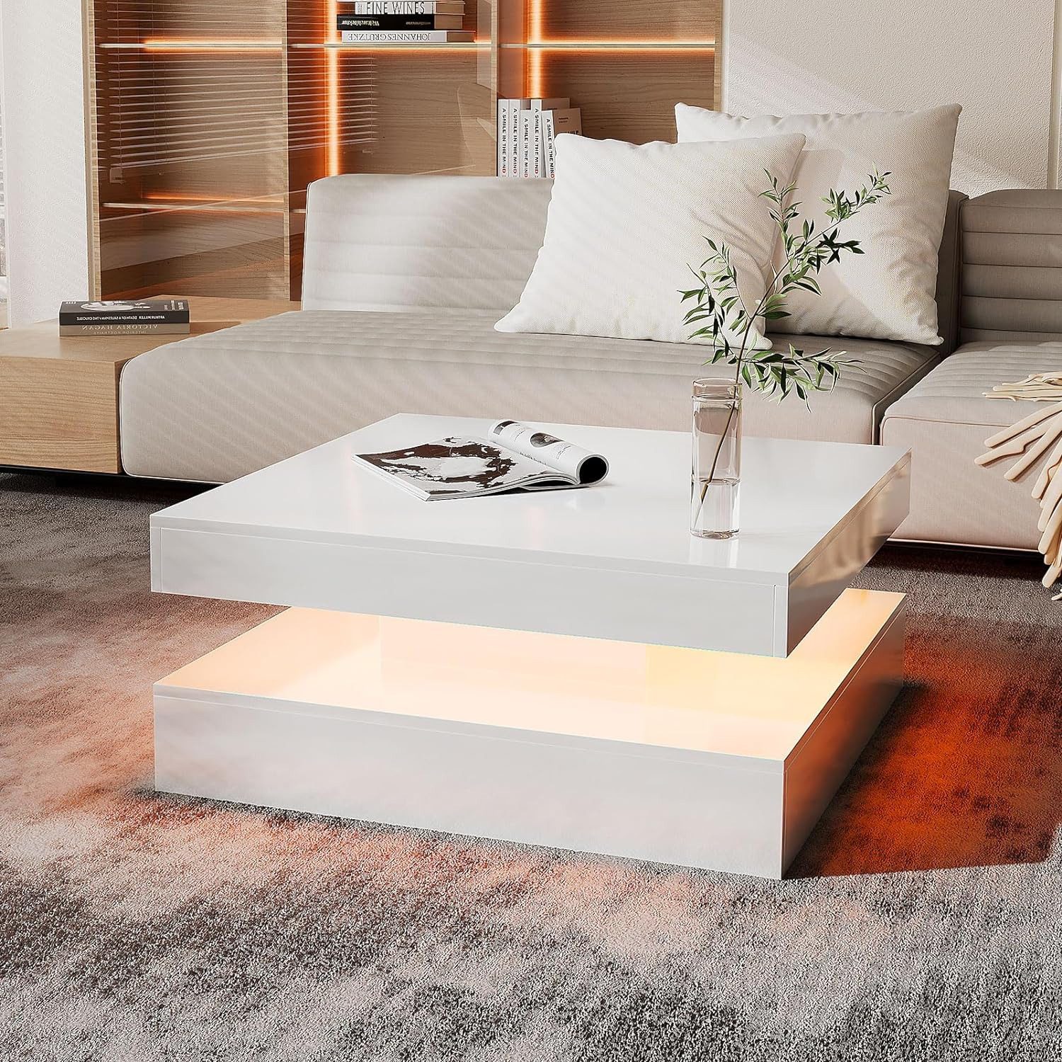 White LED Coffee Table